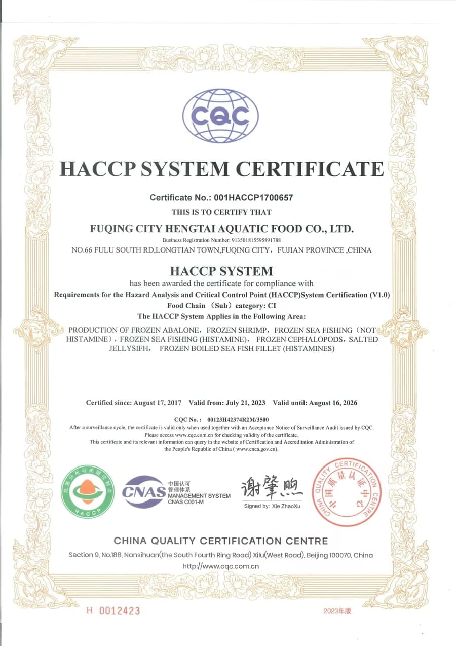 HACCP Certificate