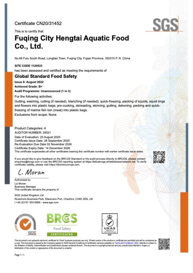 SGS Certificate
